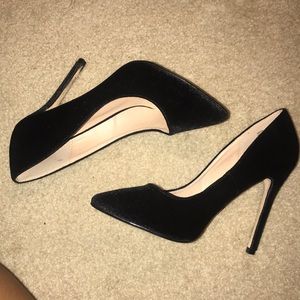 Black velvet high heels. Size 8.5.